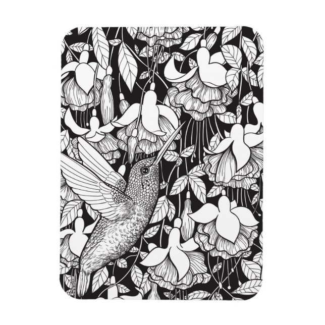 Íman Hummingbird e fuchsia (Vertical)