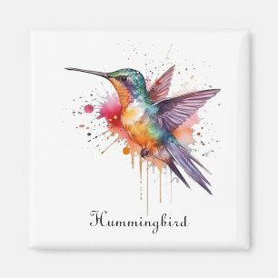 Íman Hummingbird exótico e colorido personalizável