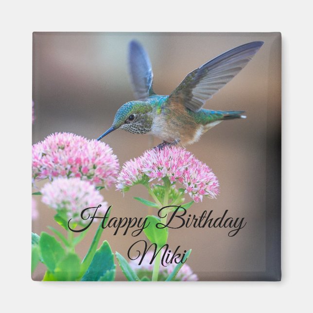 Íman Hummingbird Happy Birday Magnet (Frente)