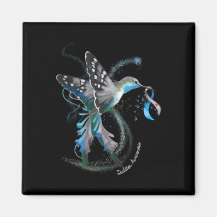 Íman Hummingbird Holding Cinza Azul Fita T1d Diabetes