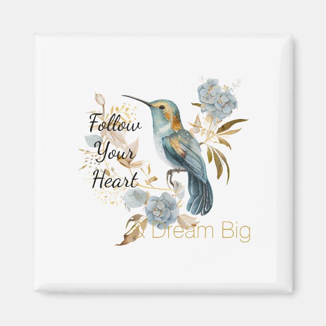 Íman Hummingbird Hydrangea Flowers   (Frente)