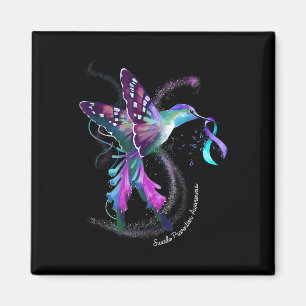 Íman Hummingbird Púrpura Fita Suicídio