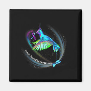 Íman Hummingbird Roxo Azul Fita Suicídio