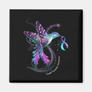 Íman Hummingbird Roxo Azul Fita Suicídio