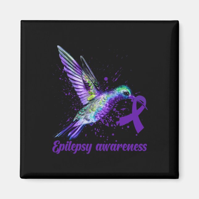 Íman Hummingbird Roxo Fita Epilepsia Mês (Frente)