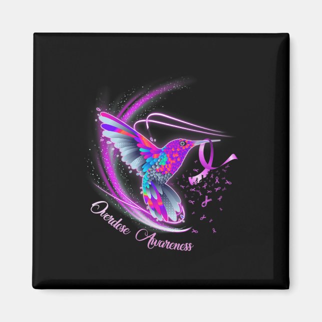 Íman Hummingbird Segurando Sobredosagem de Fita Roxa Aw (Frente)