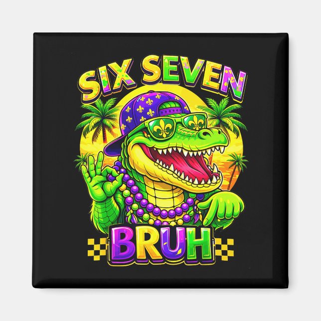 Íman Humor Carnaval 67 Seis Sete Jacaré Bruh Homens M (Frente)
