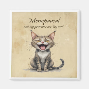 Íman Humor da Menopausa Gato Estressado e Irritado