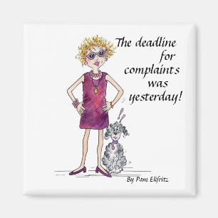 Íman Humor de caricatura de cor d'água da mulher assert