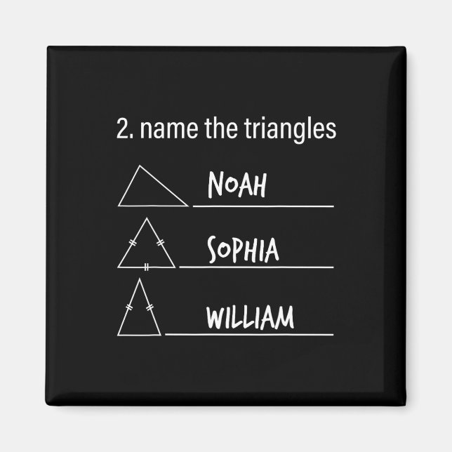 Íman Humor de Matemática Nome Divertido Os Triângulos N (Frente)
