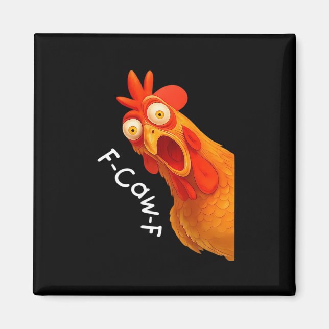 Íman Humor Gótico Design Engraçado de Corvo F Caw F (Frente)