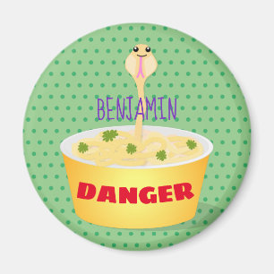 Íman Humor ilustrativo de cobra de desenho de macarrão