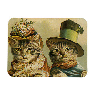 Íman Humor Vintage, Gatos de Noiva Vitoriana em Chapéus