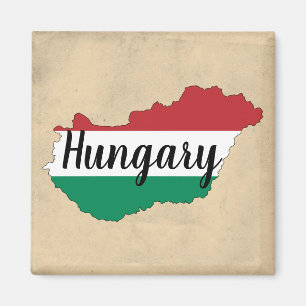 Íman Hungria Flag Silhouette