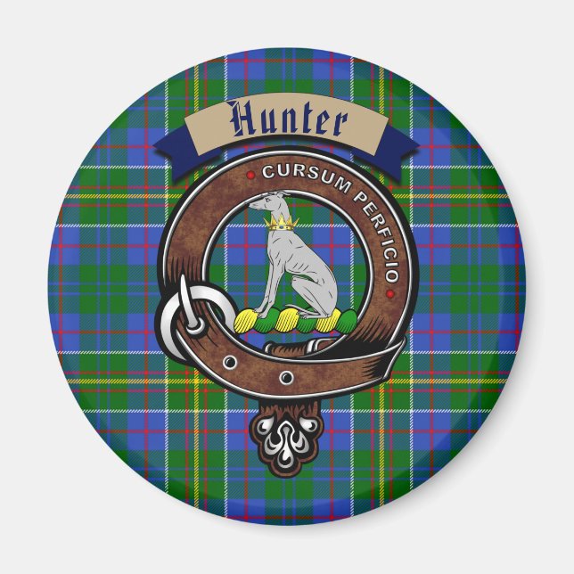Íman Hunter Clan Crachá & Tartan (Frente)