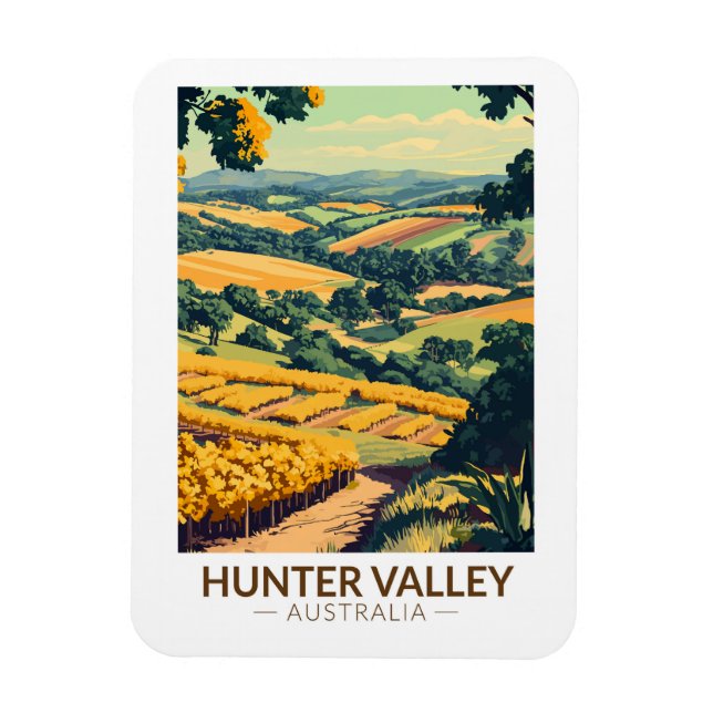 Íman Hunter Valley - Austrália - Ilustração Viagem Art (Vertical)