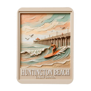 Íman Huntington Beach Califórnia Textura Surfista Surfe