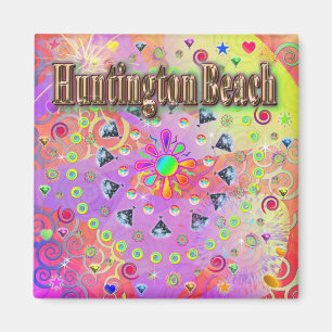 Íman Huntington Beach Lucky Ouro Magnet