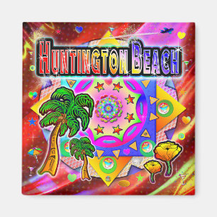 Íman Huntington Beach Tropical Friends Magnet