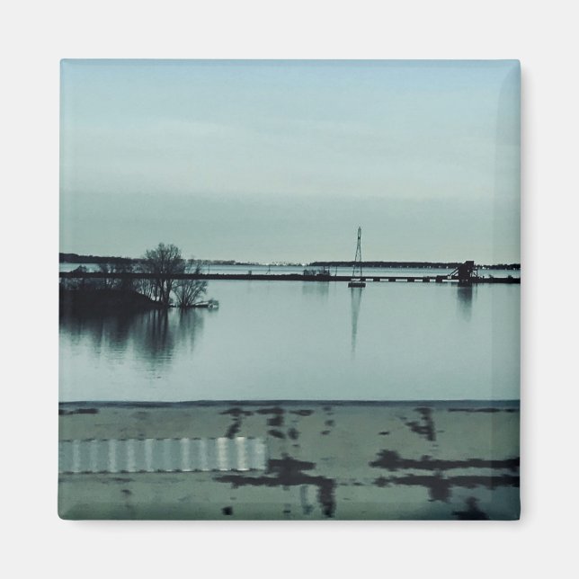 Íman Huron River Blues Fotografia de Willowcatdesigns (Frente)