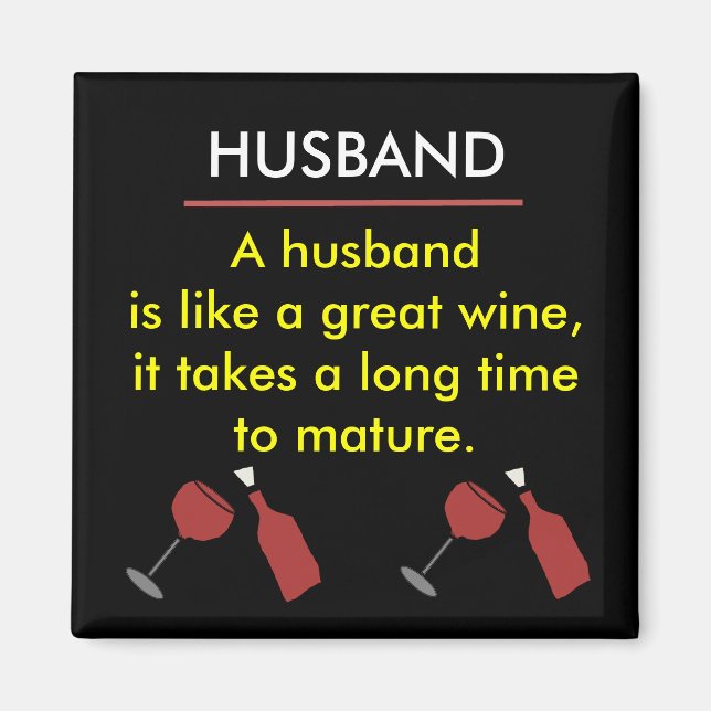 Íman HUSBAND Funny Wine Magnet (Frente)