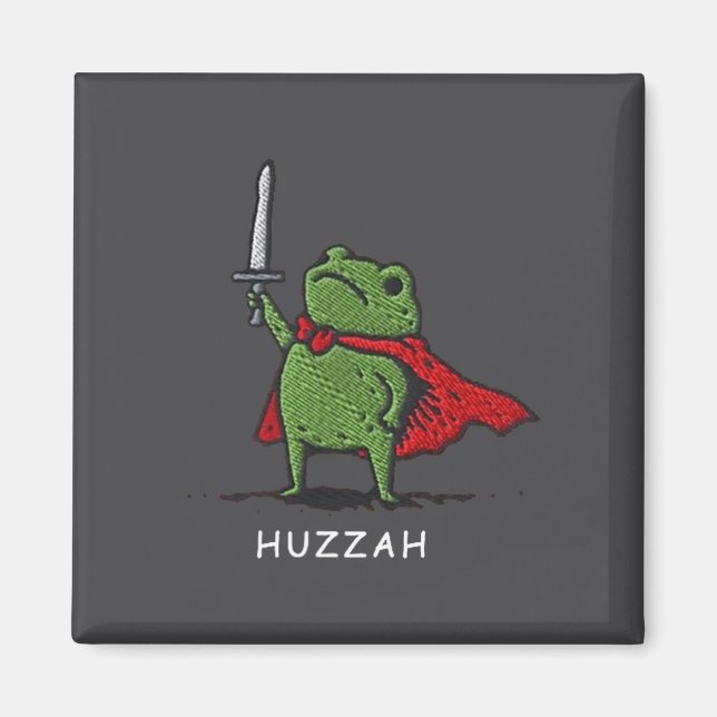 Íman Huzzah Frog Knight Funny Sword Meme Quote  (Frente)