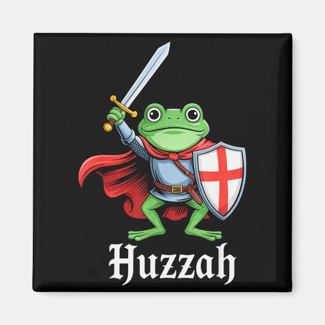 Íman Huzzah Frog Knight Funny Sword Meme Quote Medieval (Frente)