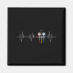 Íman Hvac Technician Ekg Heartbeat Vintage Funny Hvac T