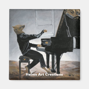 Íman Hyena Piano Music Player Fantasy Art Magnet