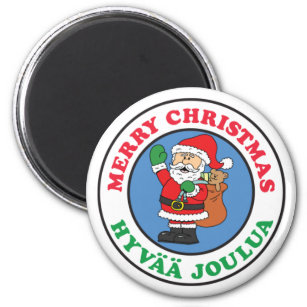 Íman Hyvaa Joulua Finnish Christmas Santa Magnet
