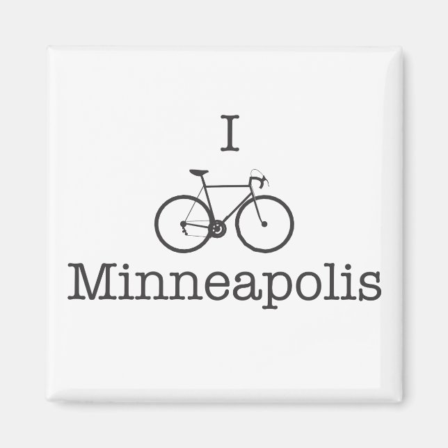 Íman I Bike Minneapolis - Texto preto (Frente)