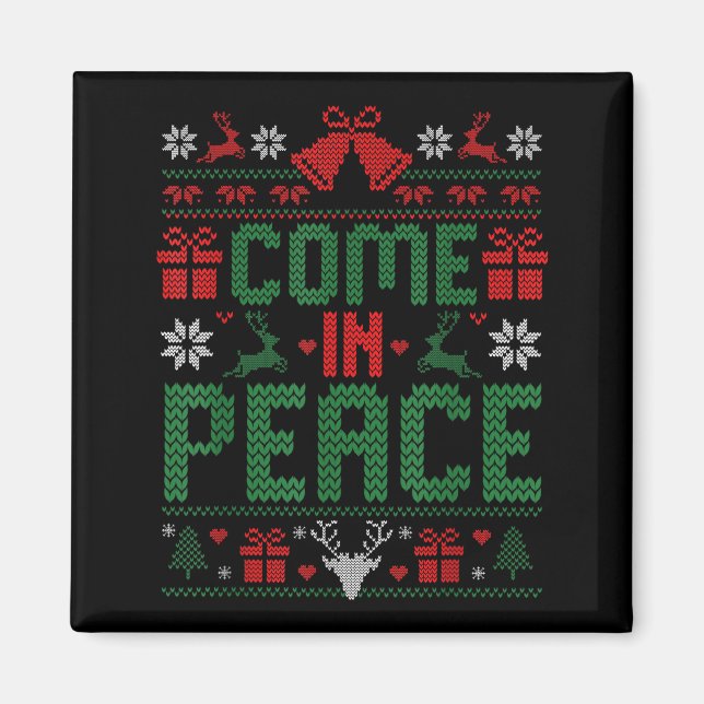 Íman I Come In Peace Couple Matching Ugly Christmas Swe (Frente)
