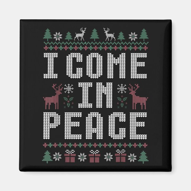Íman I Come In Peace Couple Matching Ugly Christmas Swe (Frente)