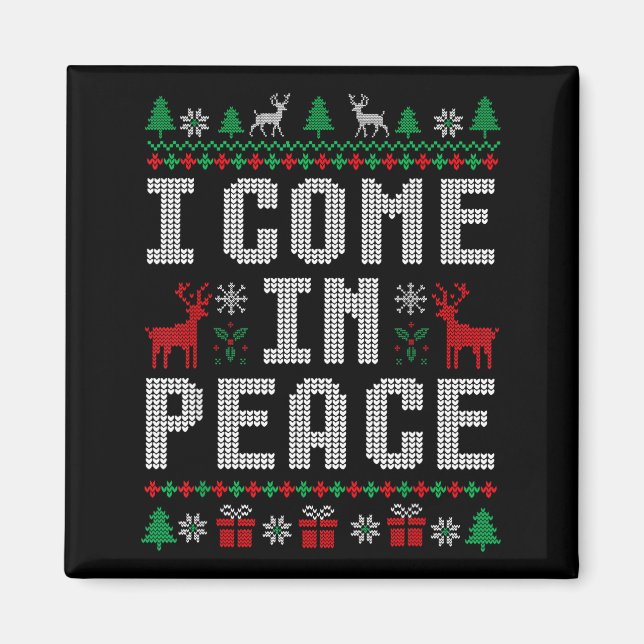 Íman I Come In Peace Couple Matching Ugly Christmas Swe (Frente)