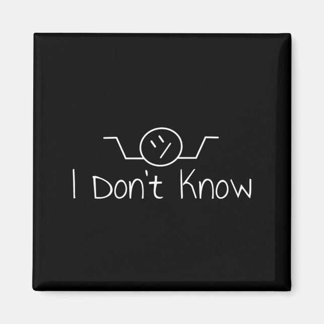 Íman I Don't Know Hand Drawn Shrug Funny Men Women Long (Frente)