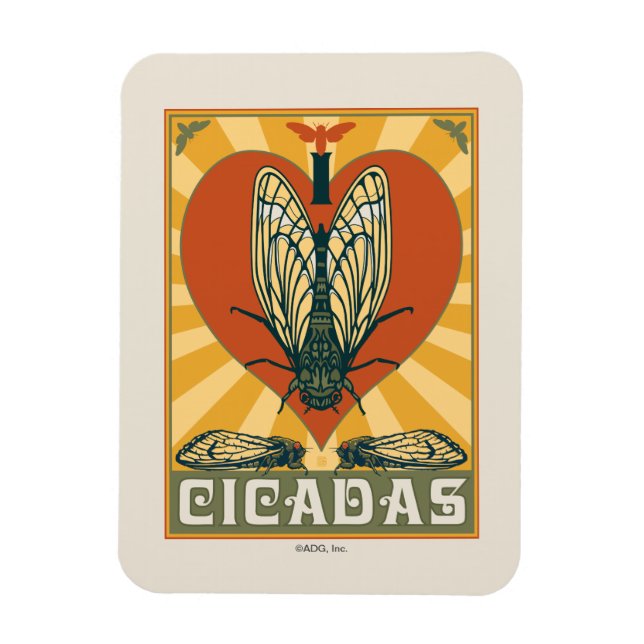 Íman I Heart Cicadas (Vertical)