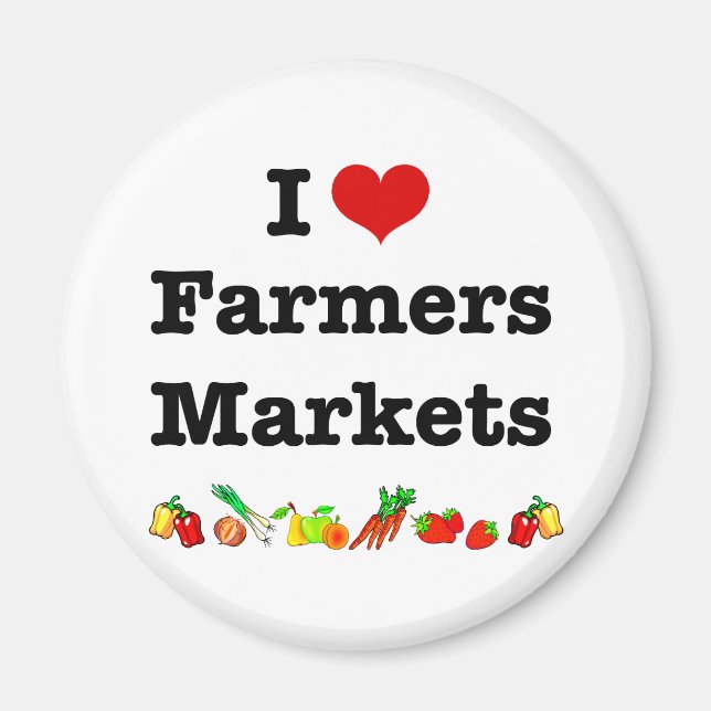 Íman I Heart Farmers Markets (Frente)