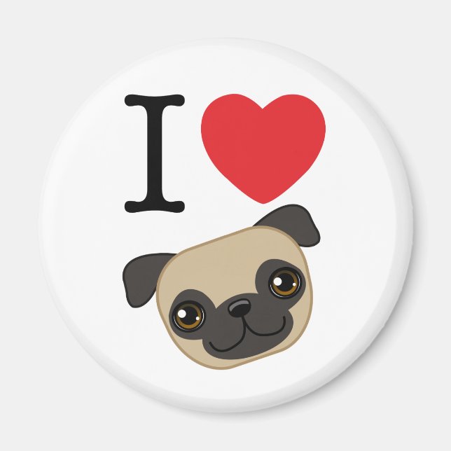 Íman I Heart Fawn Pugs (Frente)