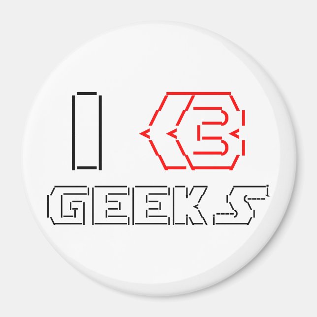 Íman I Heart Geeks ASCII ART (Frente)