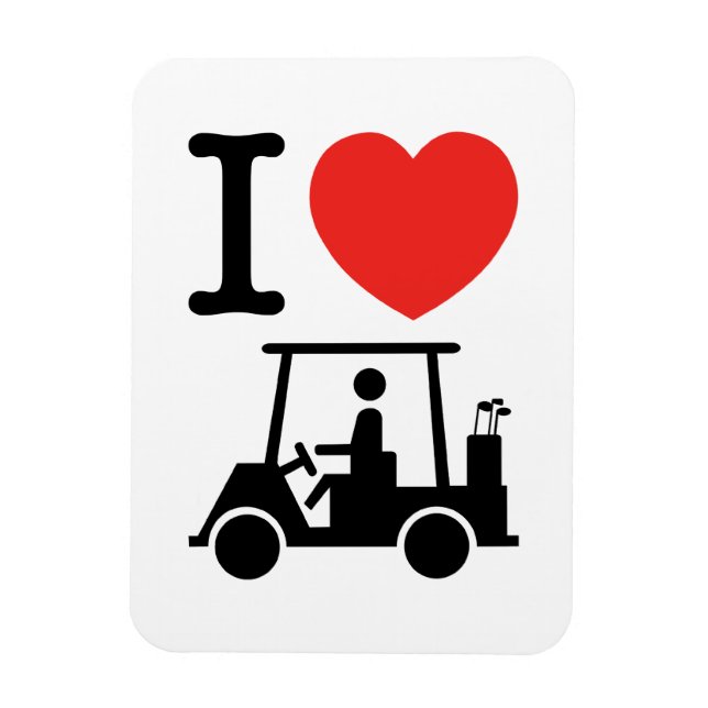 Íman I Heart (Love) Golf Cart (Vertical)