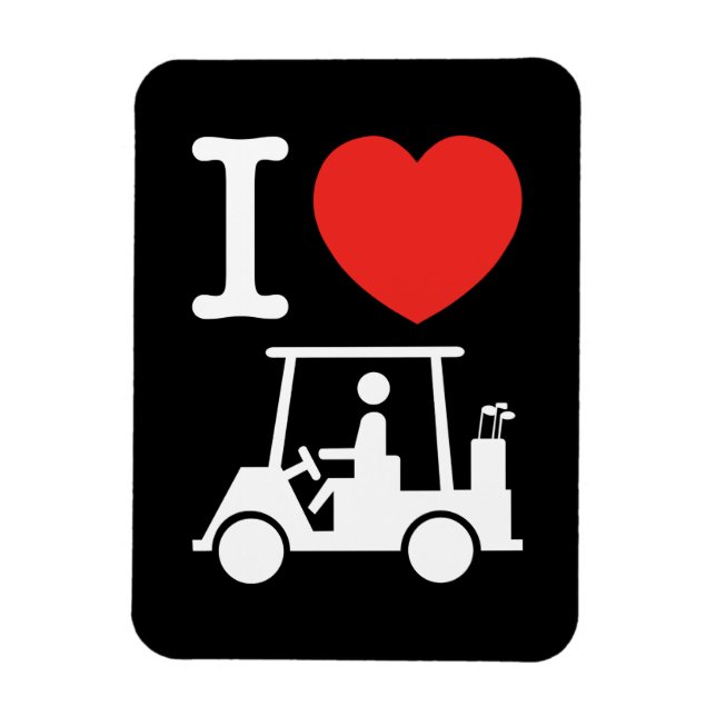 Íman I Heart (Love) Golf Cart (Vertical)