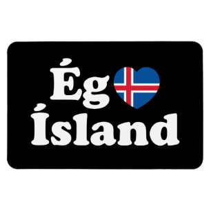 Íman I Heart (Love) Islândia [Ég Elska Ísland] Islandês