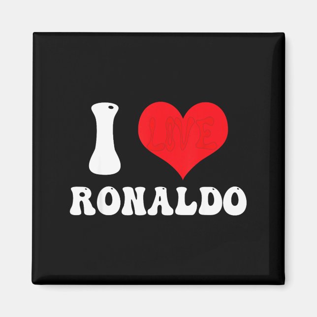 Íman I Heart Ronaldos First Name Groovy D Valentines  (Frente)