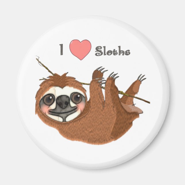 Íman I Heart Sloths Baby Animal (Frente)