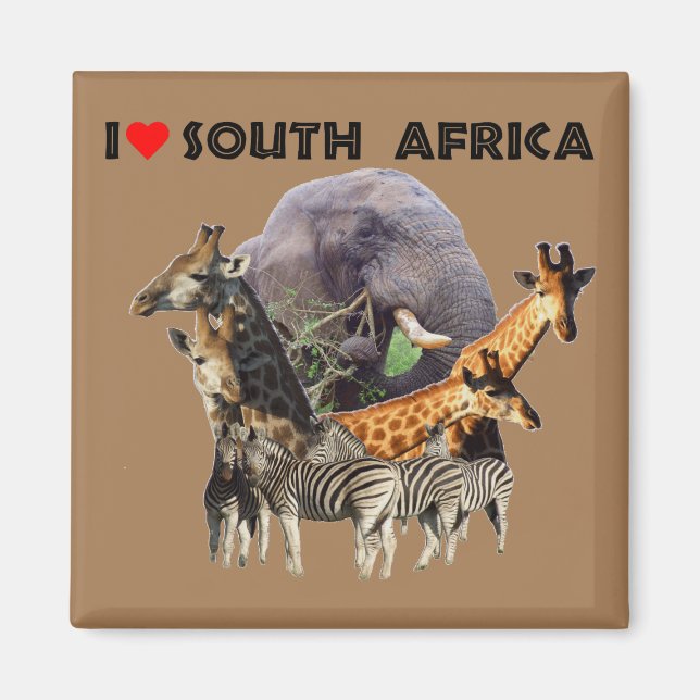 Íman I Heart South Africa Wildlife Collage (Frente)