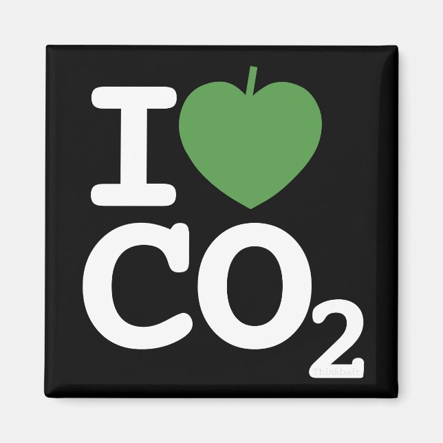 Íman I Leaf CO2 - Eu adoro carbono Dióxido negro (Frente)