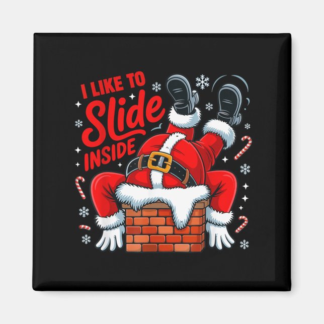 Íman I Like To Slide Inside Funny Santa Couple Matching (Frente)