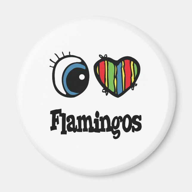 Íman I Love (Heart) Flamingos (Frente)