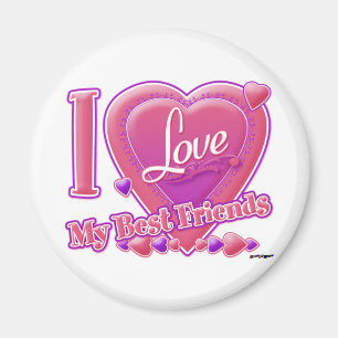 Íman I Love My Best Friends pink/purple - hearts