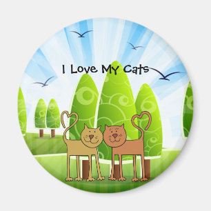 Íman "I Love My Cats", charmoso imã de geladeira